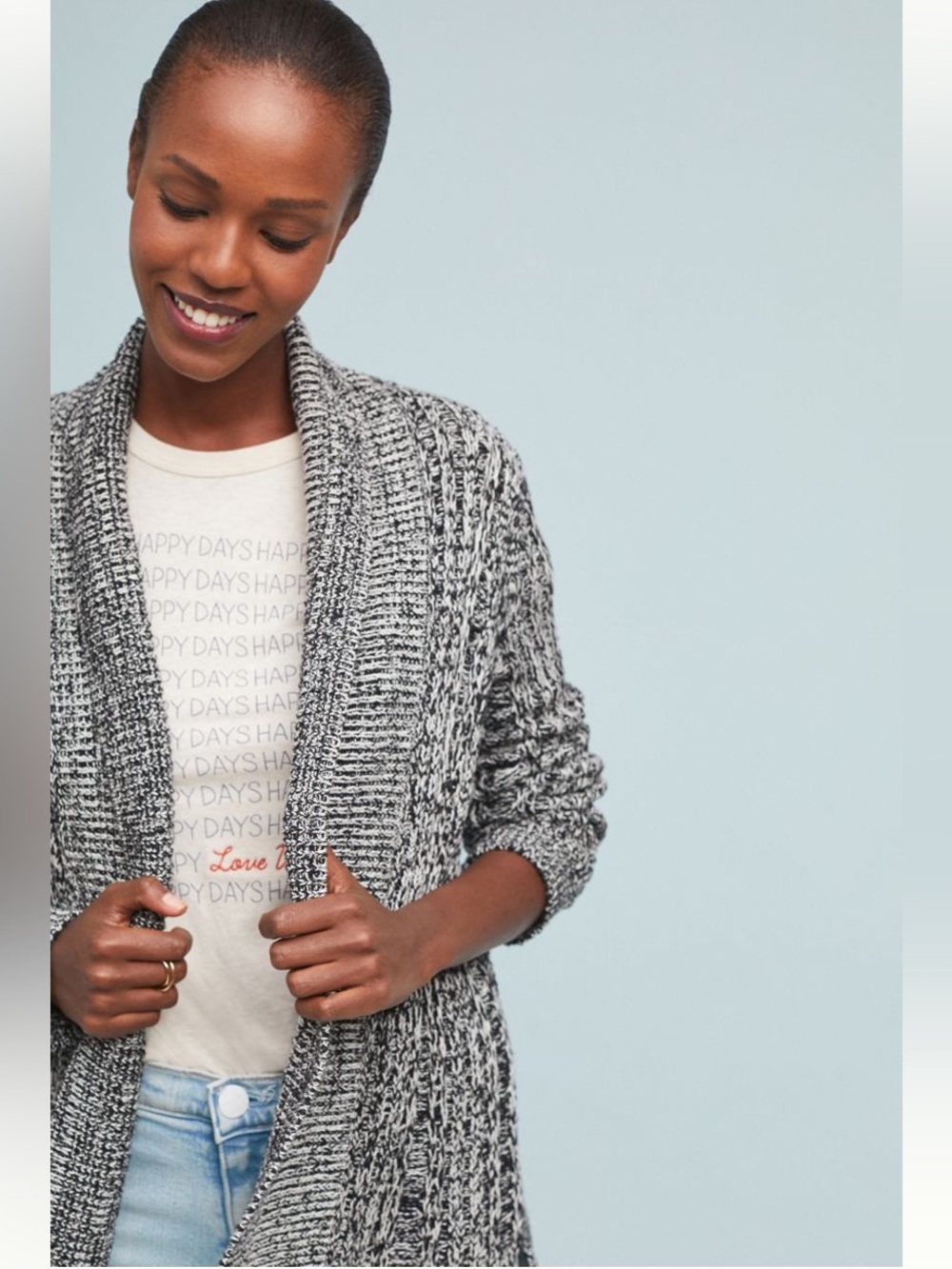 Anthropologie Tehama Cardigan in Black & White Pattern